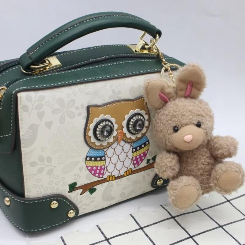 Плюшевый брелок 1 шт., мини-подвеска в виде медведя, куклы-девочки с брелком, игрушка в виде животного, сумка для подвешивания, украшение, подарок на день рождения, маленькие куклы