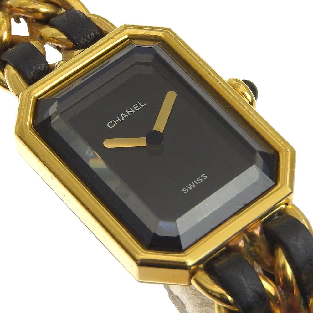 CHANEL Premiere S Watches H0001 black/gold blackDial Plated Gold/leather Quartz Analog display Women Used