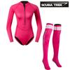 Womens 2mm Full Coverage Long Sleeve Rash Guard Wetsuit Surfing Snorkeling UV Protection Swimming