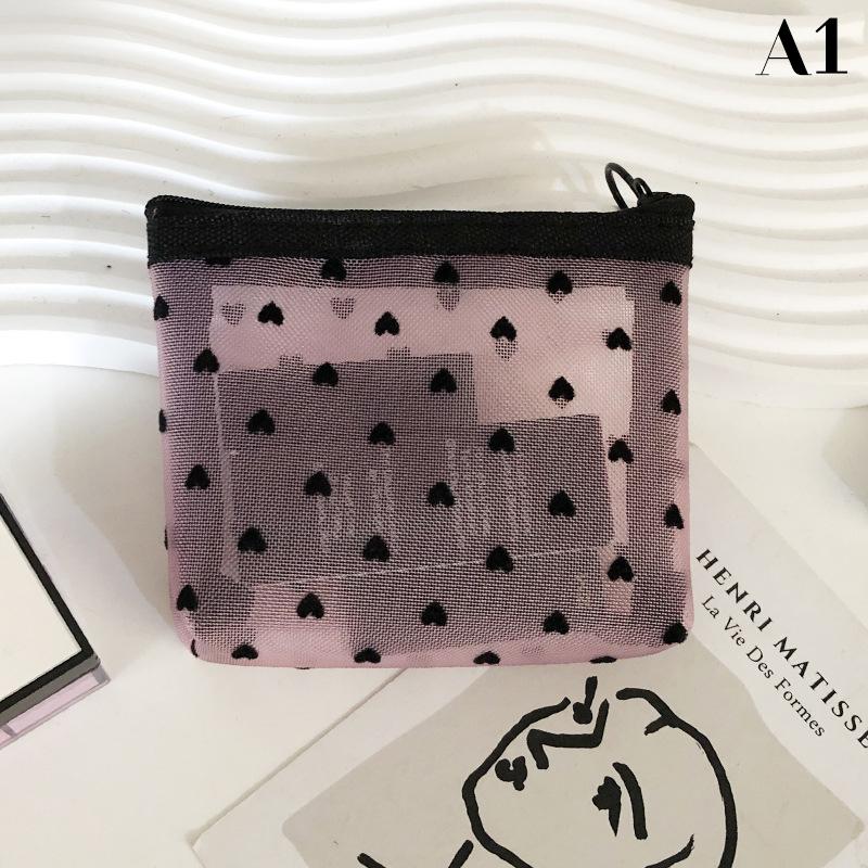 Сетчатая косметичка с принтом Love, портативный органайзер для туалетных принадлежностей, косметичка, многофункциональная прозрачная женская сумка для хранения помады