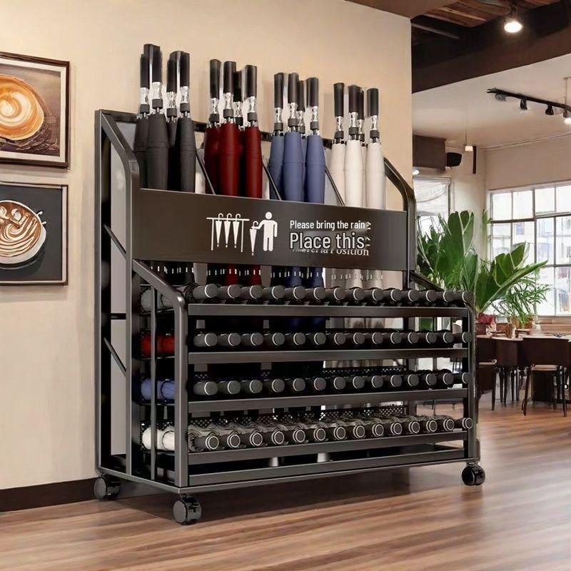 Коммерческая подставка для зонтов большой вместимости с поддоном для сбора воды для офиса, вестибюля отеля, класса или входа.