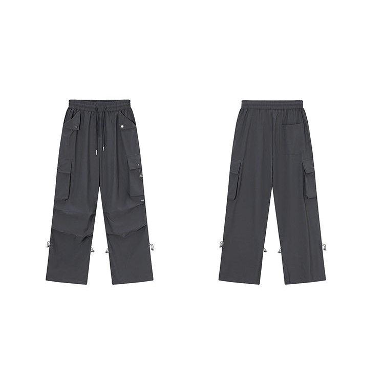 Уличная одежда, весенне-летние брюки-карго для женщин, новинка 2024 года, повседневные однотонные прямые женские брюки с большим карманом