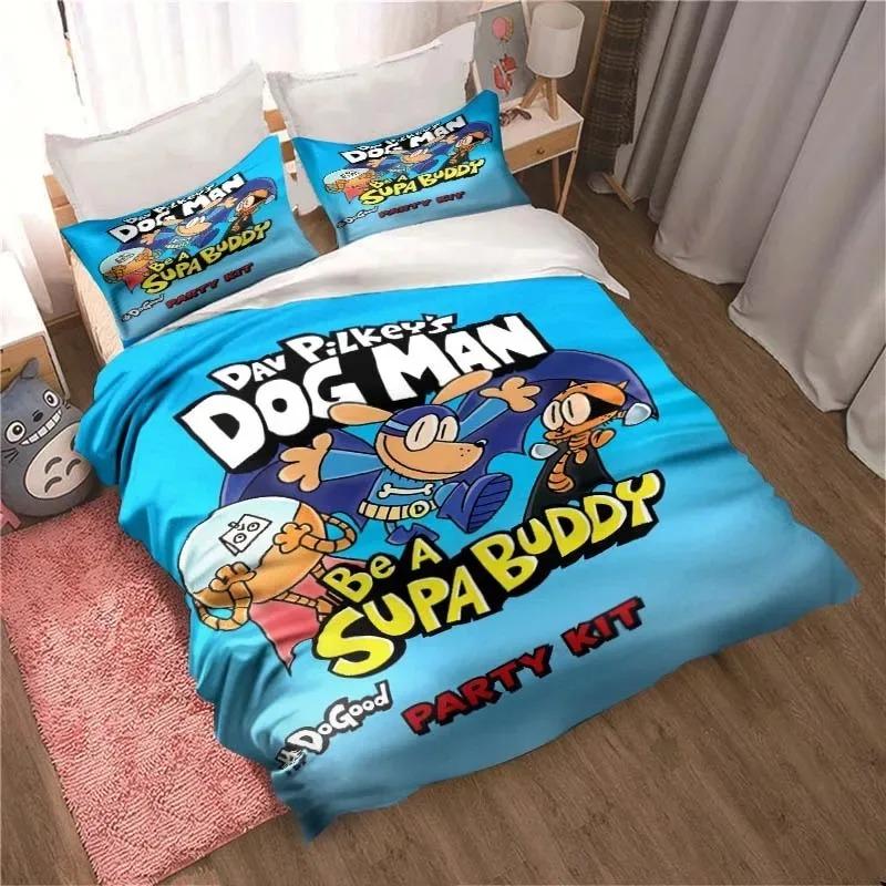 DOG MAN Милый Мультяшный Комплект Постельного Белья Пододеяльник Односпальный Двуспальный King Size Аниме Простыня для Спальни Мальчиков и Взрослых