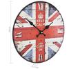 VidaXL Vintage Wall Clock United Kingdom Quartz Living Room Watch Wall Pendulum 30 Cm MDF Multicolor 50627