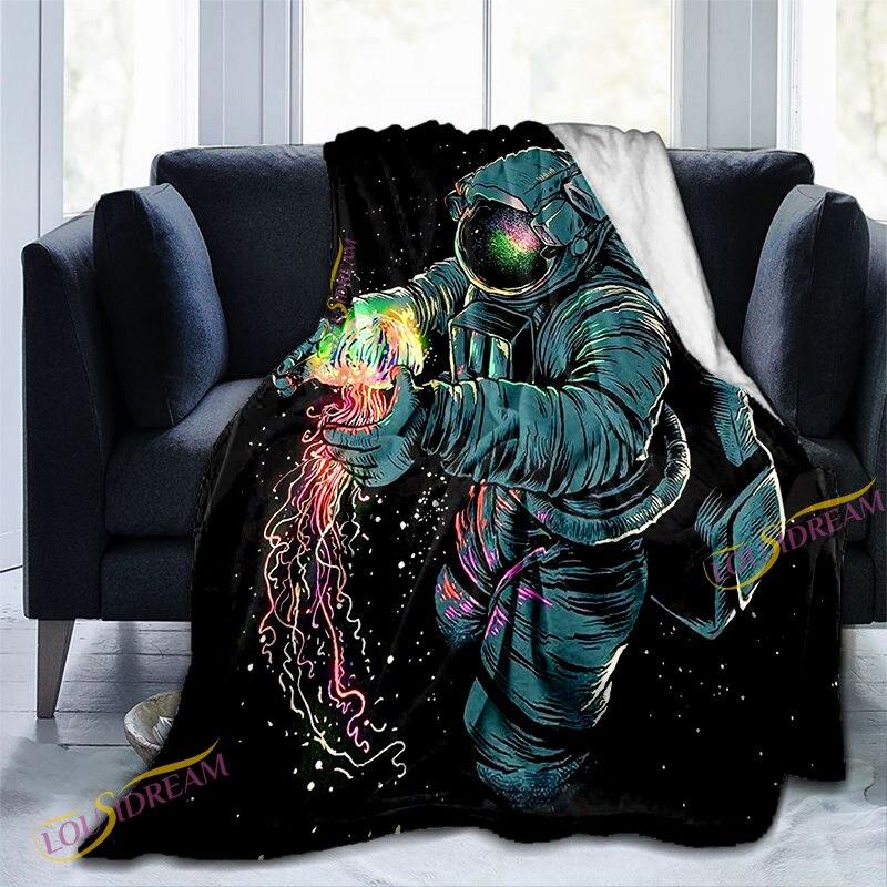 Одеяло с 3D принтом галактики, плюшевое одеяло, гобелен с планетами, фланелевое одеяло, постельные принадлежности, зимнее покрывало, одеяло
