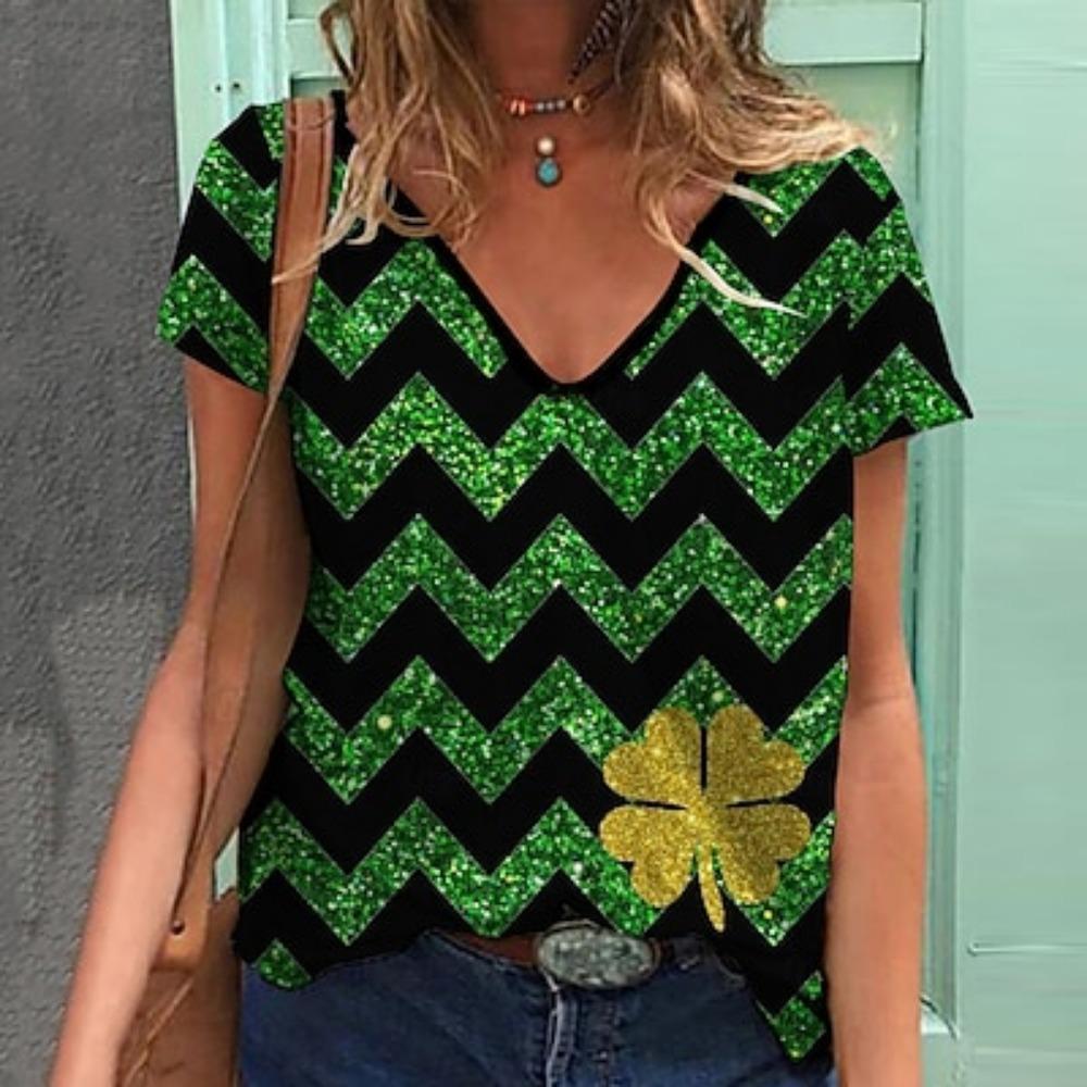 St. Patrick's Day Shamrock Irish T-shirt Cartoon Manga Anime Graphic For Women's Adults' Saint Patrick's Day 3D Print Casual Daily Festival