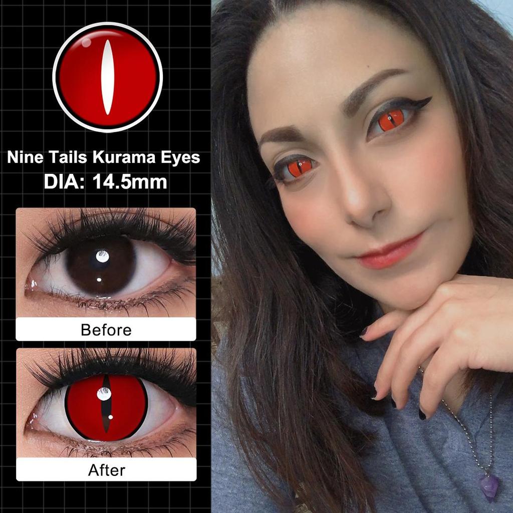 Crazy Lenses Magister Контактные линзы для Хэллоуина Красные контактные линзы для косплея Аксессуары для аниме Шаринган/Какаши Мангекё/Саске Гексаграмма