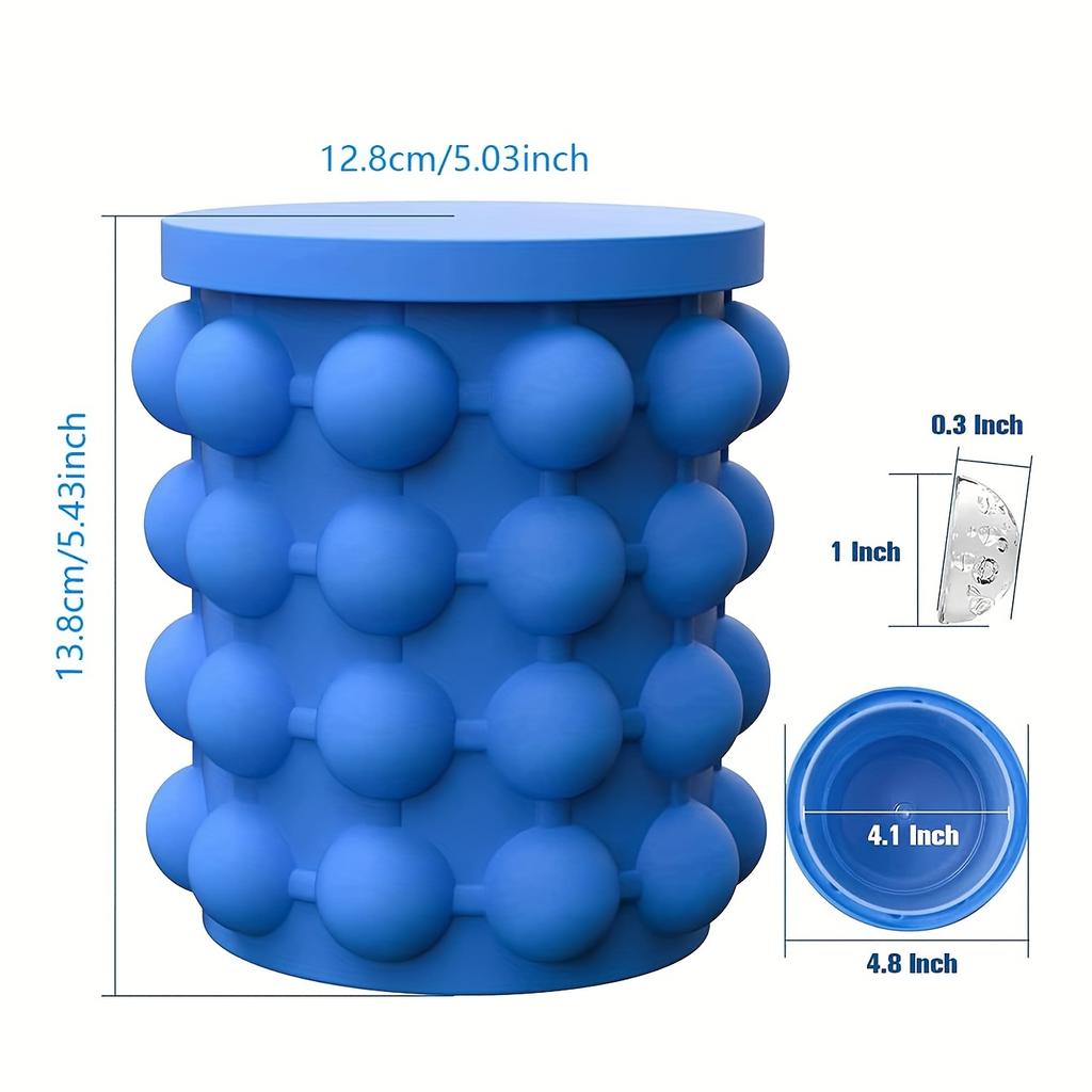 2-in-1 Silicone Bucket Ice Cube Maker Easy Freezing and Serving Perfect for Bars Clubs Essential Drinkware Kitchen Accessories