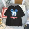Милые женские футболки с принтом Микки Мауса от Disney, модные, повседневные, с круглым вырезом, коротким рукавом, уличные, унисекс, Харадзюку