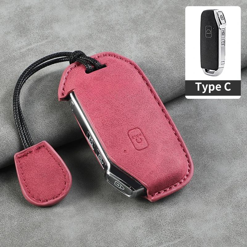 BTNPY1 5 Buttons Leather Car Key Case Cover Shell for Kia Telluride Telluride SX 2021 Sportage R 2022 K5 GT Line 2021 Seltos 2020