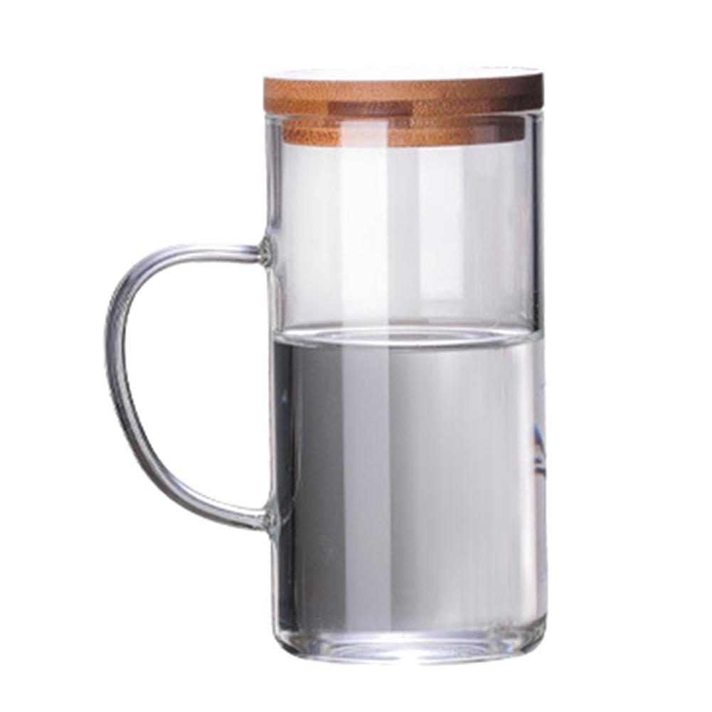400/1300ml Glass Water Pitcher With Wooden Lid Handle Tea Milk Juice Jug Beverage Container Heat-resistant Glass Cups Drinkware