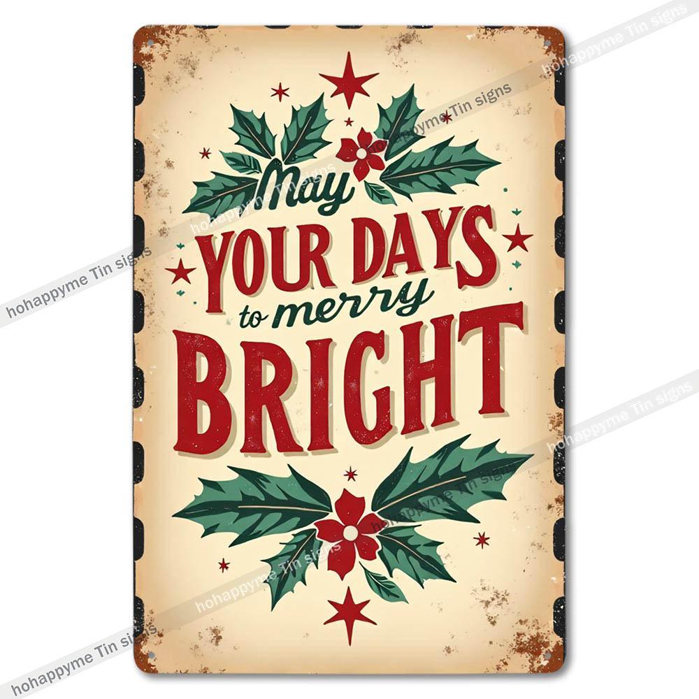 Retro Metal Signs Christmas Quotes Home Decor Wall Art Vintage Tin Plaques Family Holiday Decoration