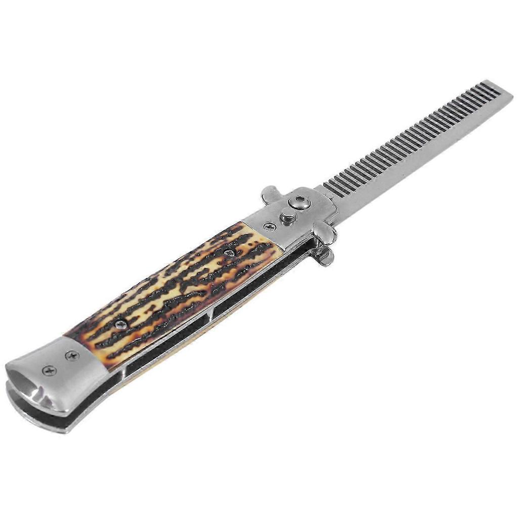 1Pcs Automatic Stainless Steel Combs Foldable Knife Brushes Hair Trimmer Comb Brush Accessories But