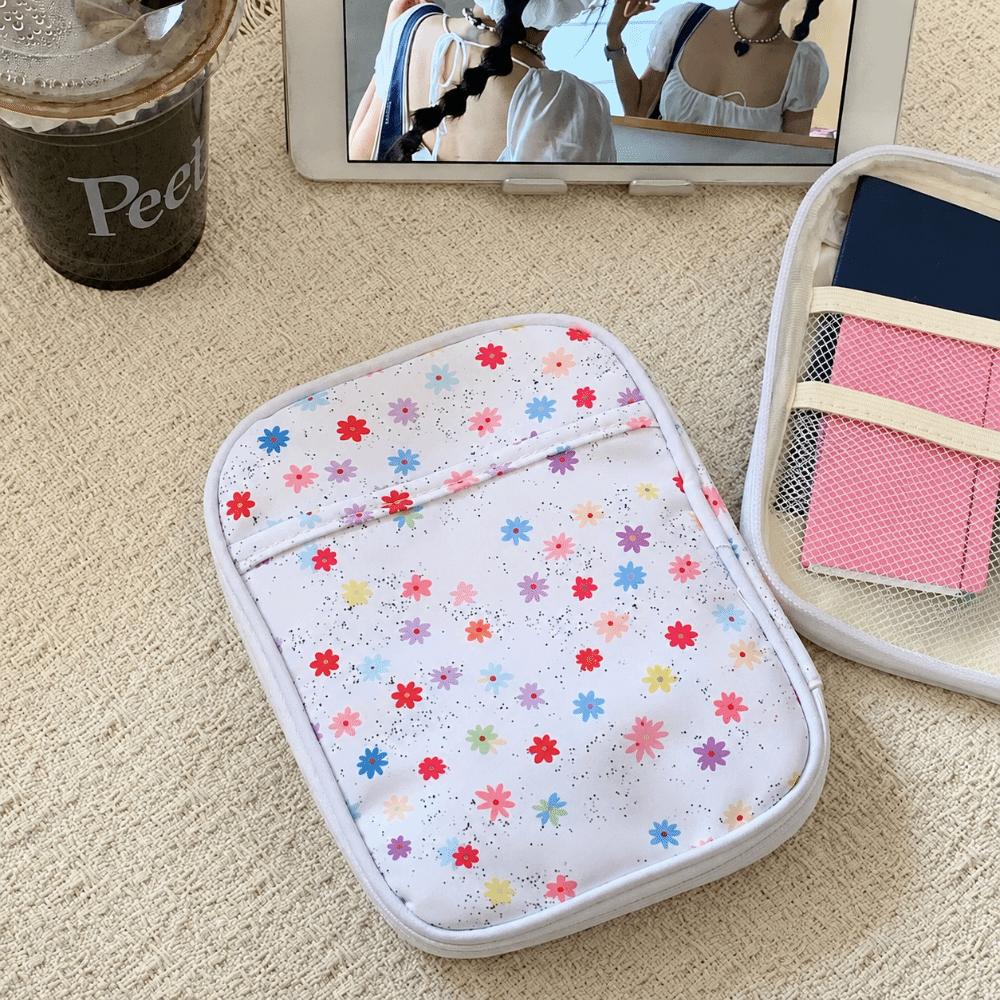 Polka Dot Print Pencil Pouch Multi-compartment Pen Bag Durable Stationery Organizer  Back To School