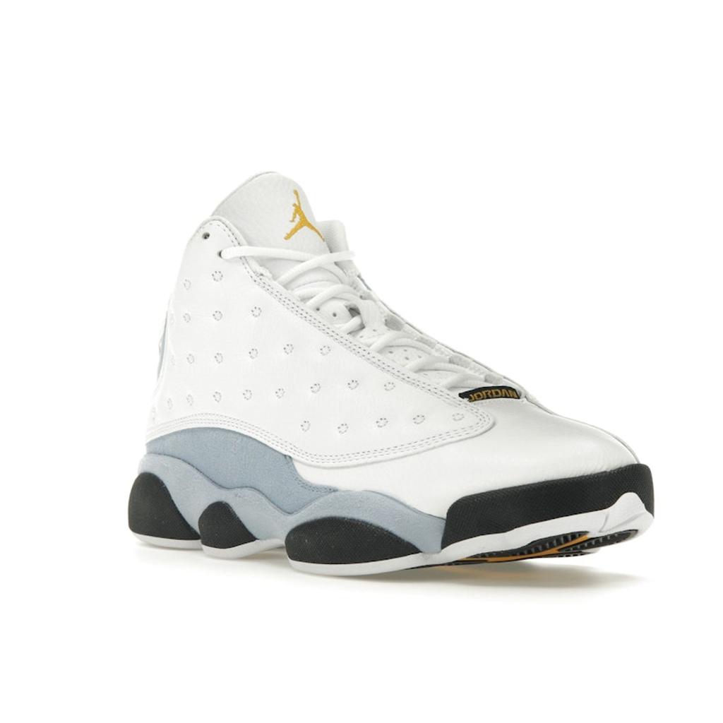 Air Jordan 13 Retro Blue Grey Men Sneakers White Yellow-Ochre Black 414571-170