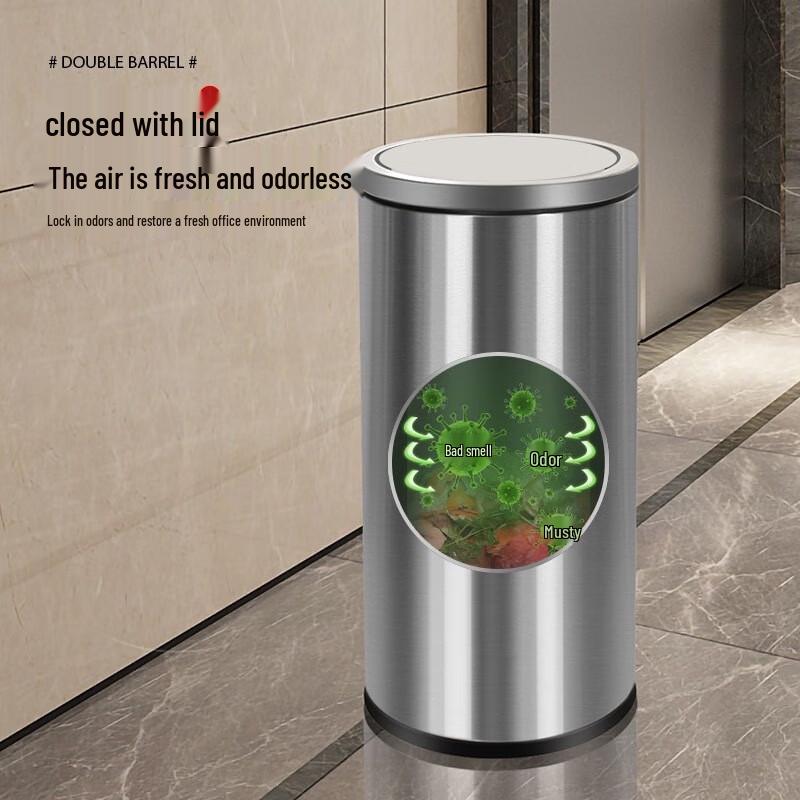 Stainless Steel Flip-Lid Trash Can