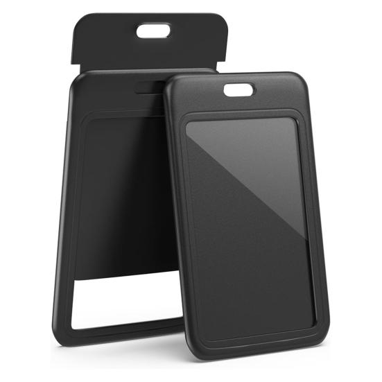 ID Card Holder Slide Cover Transparent Window Hanging Hole Protective Certificate Holder Stationery Students Nurse Office Workers Name Card Protector