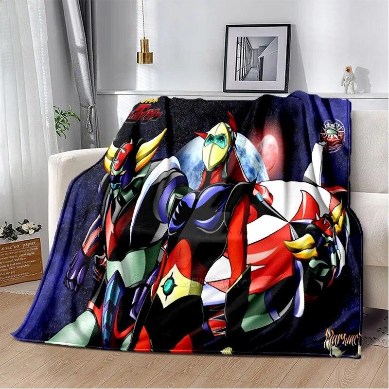 UFO Robot Grendizer Anime Cartoon Soft Plush Blanket,Flannel Blanket Throw Blanket for Living Room Bedroom Bed Sofa Picnic Kids