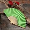 Hand Held Fans White Silk Bamboo Folding Fans Handheld Folded Fan for Wedding, Party, DIY Decoration