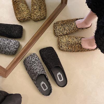 Женские тапочки Новые классические сандалии с закрытым носком из пробки Женские тапочки из пробки с леопардовым принтом Мюли-сабо Обувь для дома Плоские шлепанцы для женщин