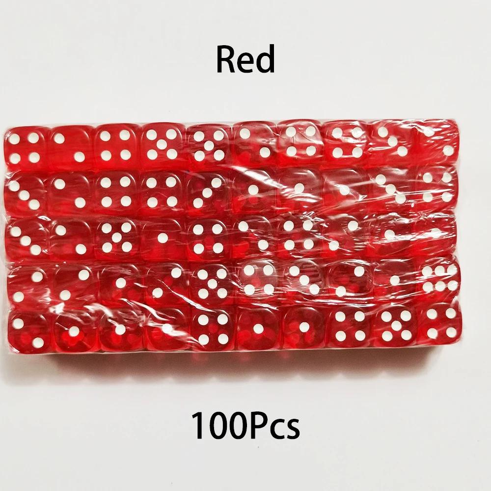 D6 игральные кости 12 мм 6-сторонние многоцветные прозрачные акриловые игральные кости с закругленными краями для настольной игры Drink Party DND