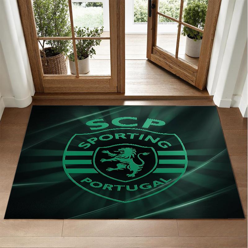Sporting CP FC Design Crystal Velvet Rug Soft Decorative Mat for Bedroom Entrance