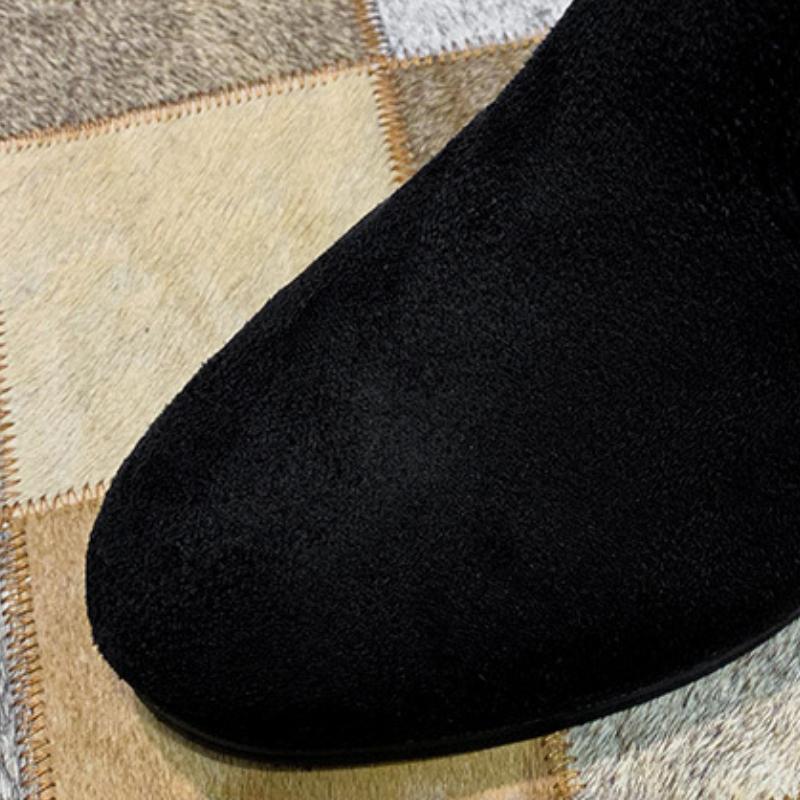 Зимние сапоги женские выше колена на высоком каблуке, европейские и американские длинные сапоги на толстом каблуке, эластичные сапоги