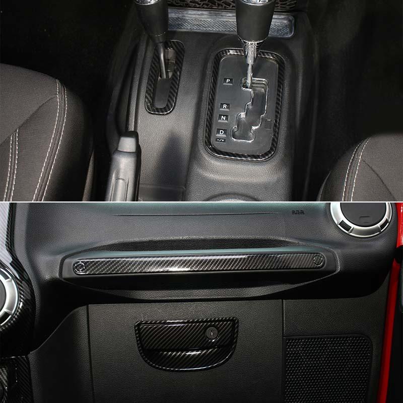 Dashboard Central Control Steering Wheel Co-pilot Handle Decoration Interior Kit Fit for Jeep Wrangler JK 2011-2017 Car Accessories