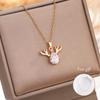 US Local Stock Women Light Luxury  Necklace Stainless Steel Chain Fashion Drop Zircon Diamond Sparkling Necklace
