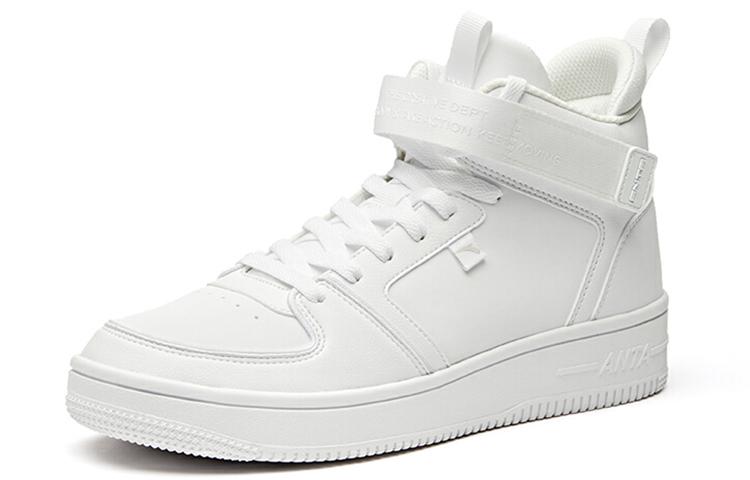 Women's Sneakers Anta Athleisure Slip Resistant Abrasion Resistant High top Skateboard Shoes Women's White