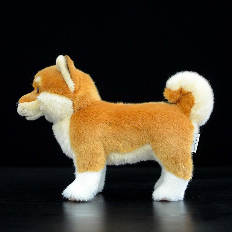Cute Dog Doll Simulation Japanese Shiba Inu Akita Dog Figurine Standing Dog Plush Toys