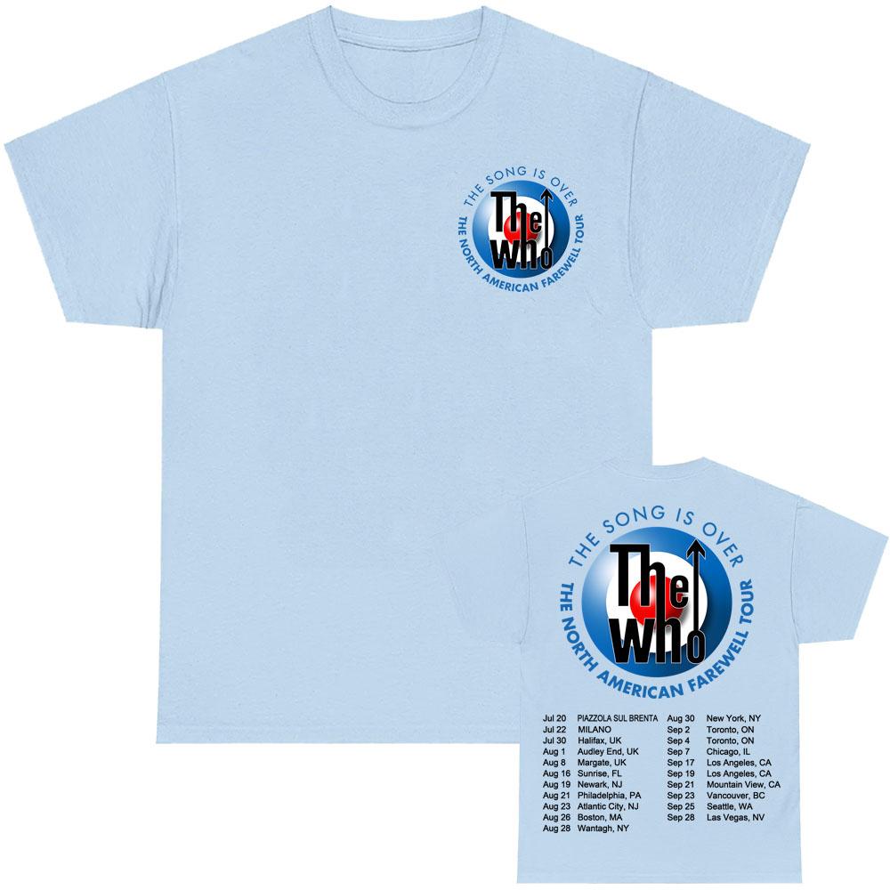 The Who The Song Is Over Tour 2025 Футболка Графическая Футболка Рок-группы Унисекс Уличная одежда Хлопок Мужская Женская Футболка С принтом Одежда Футболка