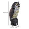 Horned Owl Decoy and 360 Degrees  Rotating Head Owl Statue To Scare Birds Away for Patio Yard Garden