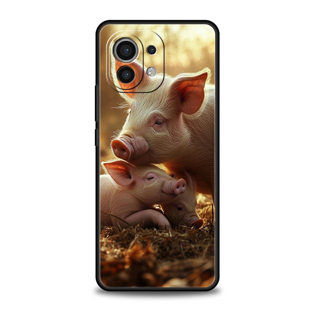 Милый Чехол-Насадка для Телефона в Виде Свиньи для Xiaomi Mi 17 15 14 13 12 11 Ultra 15T 14T 13T 12T 11T Pro Lite 5G Мягкий ТПУ Чехол Fundas Capas Сумки