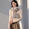 Checkerboard Scarf Women's Sweet Medium and Long Warm Shawl 2025 New Autumn and Winter Imitation Cashmere Scarf