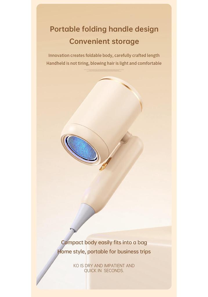 Portable High-Speed Foldable Hair Dryer for Home and Travel - Constant Temperature, High Power