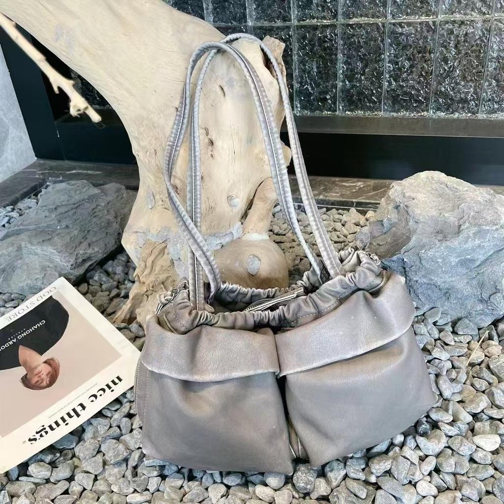 Женская сумка-тоут из натуральной кожи, рюкзак, плиссированные женские сумки, квадратные, на плечо, большая вместимость, много карманов, тренд