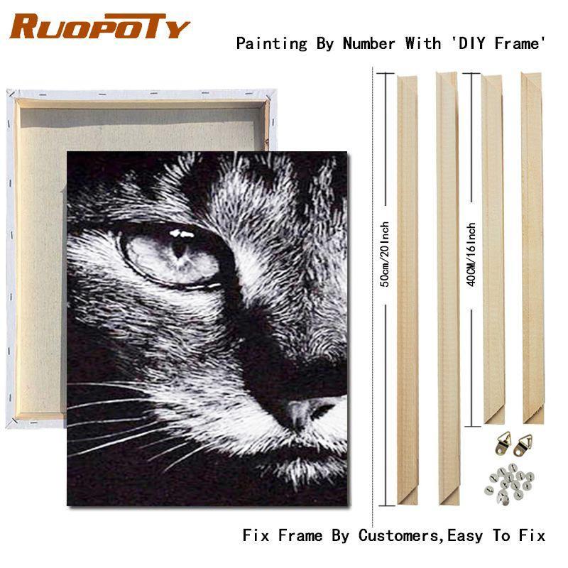 RUOPOTY Картина по номерам Слон, акрил на холсте, уникальный подарок, картина по номерам, лев, животное, украшение для дома