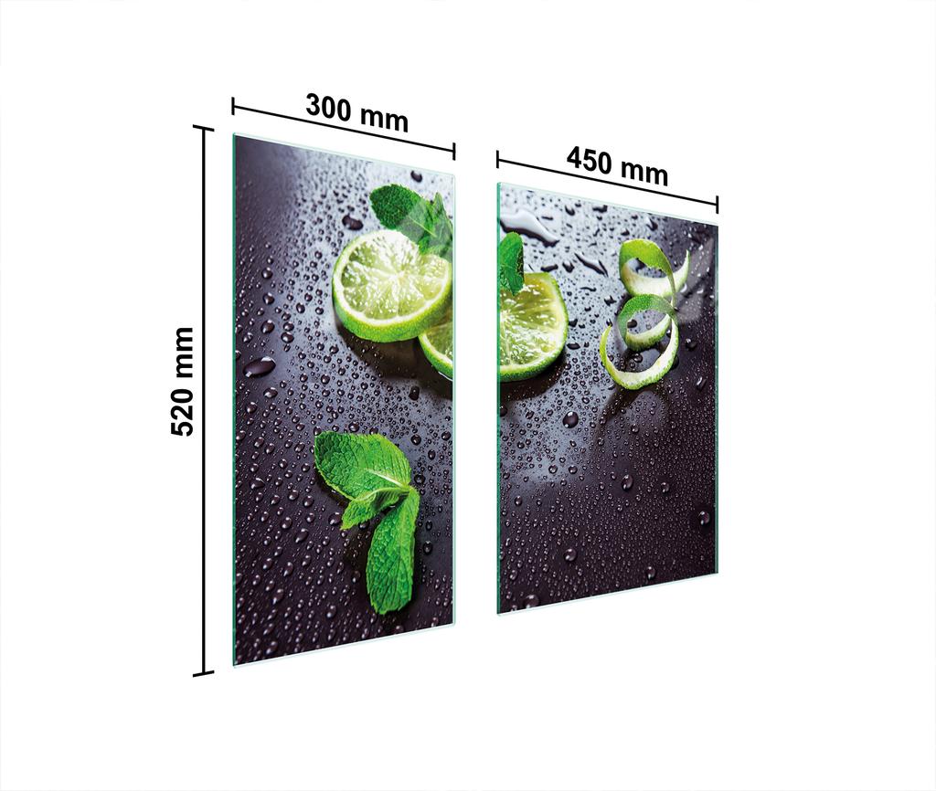 SZKLANA PŁYTA OCHRONNA DESKA 75x52 LIMONKA