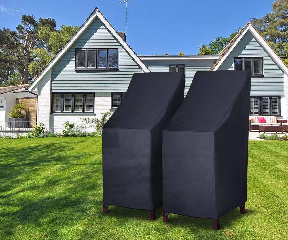 210D Waterproof Stacked Chair Organizer Bag Outdoor Garden Patio Dustproof Furniture Cover Protector