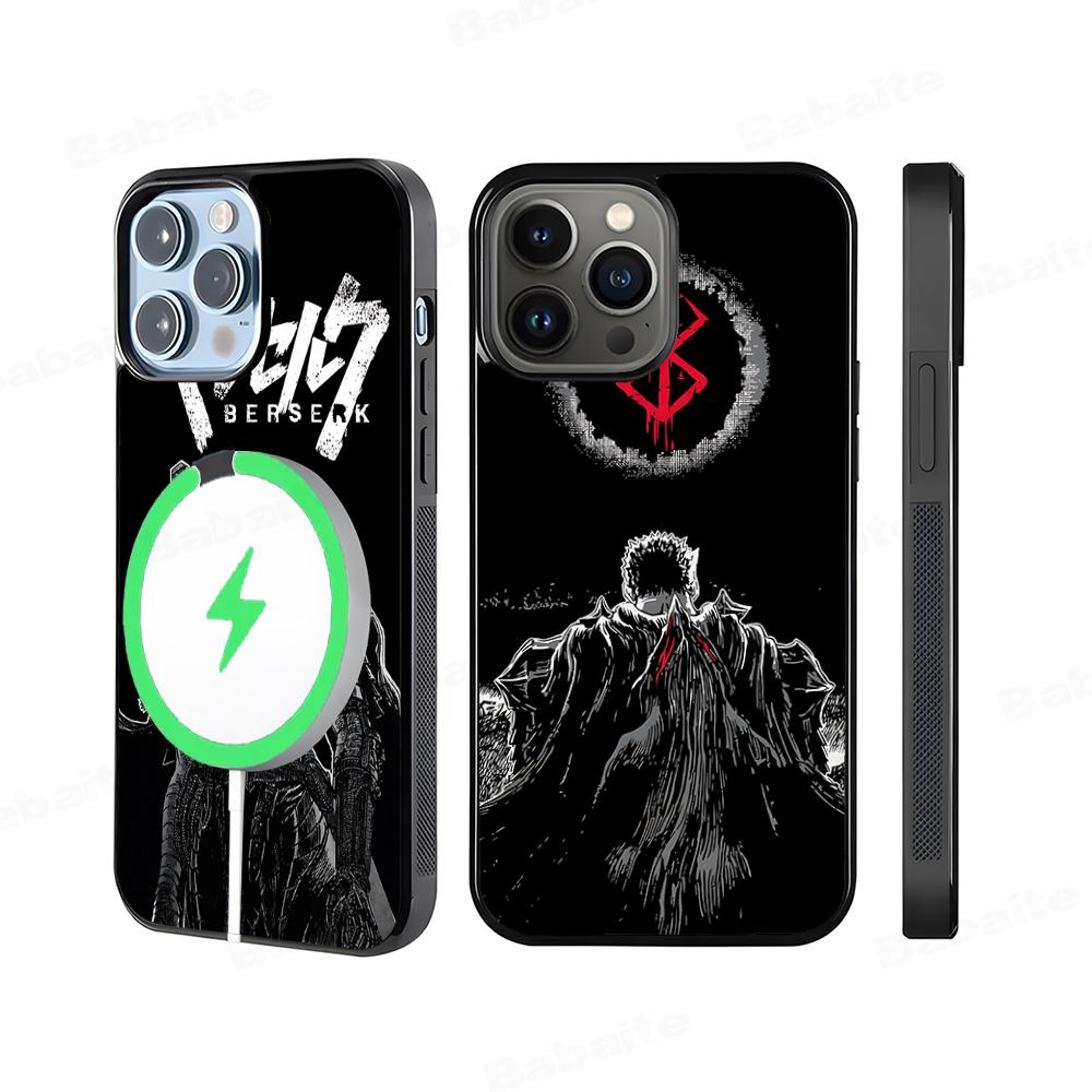 Anime Berserk Phone Case Magesafe Magnetic Wireless Charge Case For IPhone 16 11 12 13 14 15 Pro Max Plus Mini