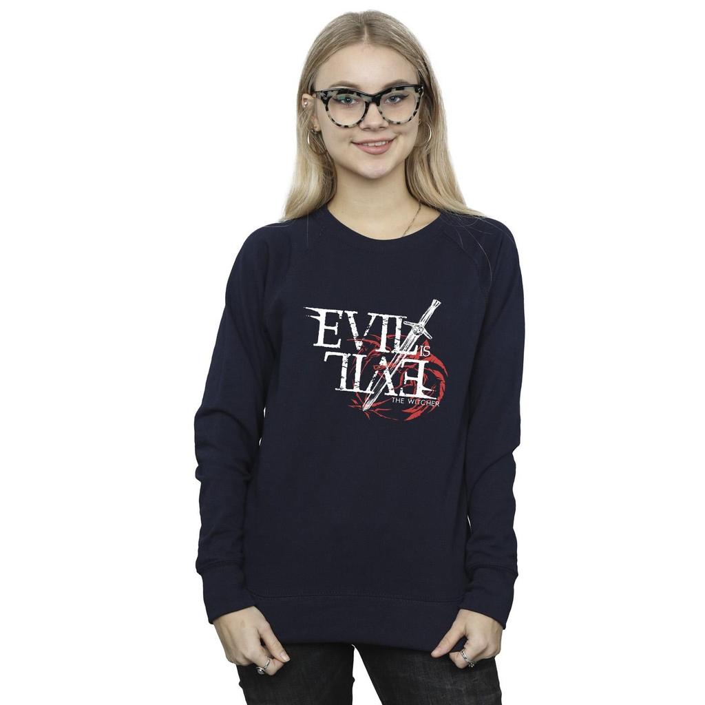 Netflix Womens/Ladies The Witcher Evil Is Evil Sweatshirt