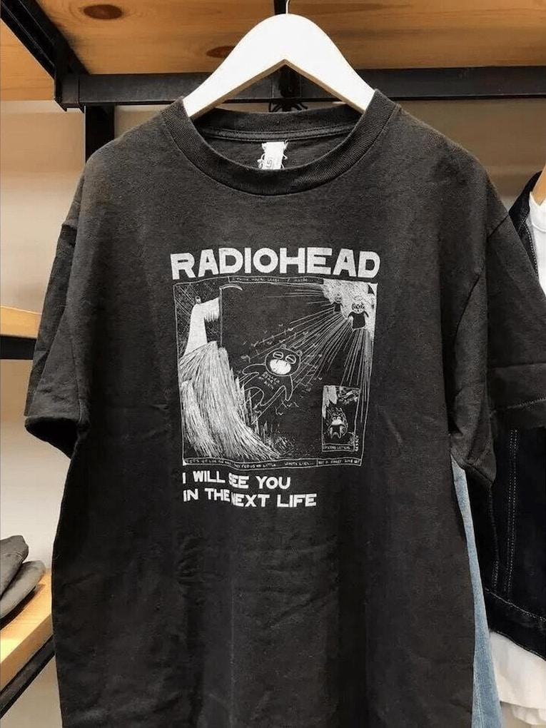 Vintage Radiohead Tour Tshirt Black Cotton Music Tee