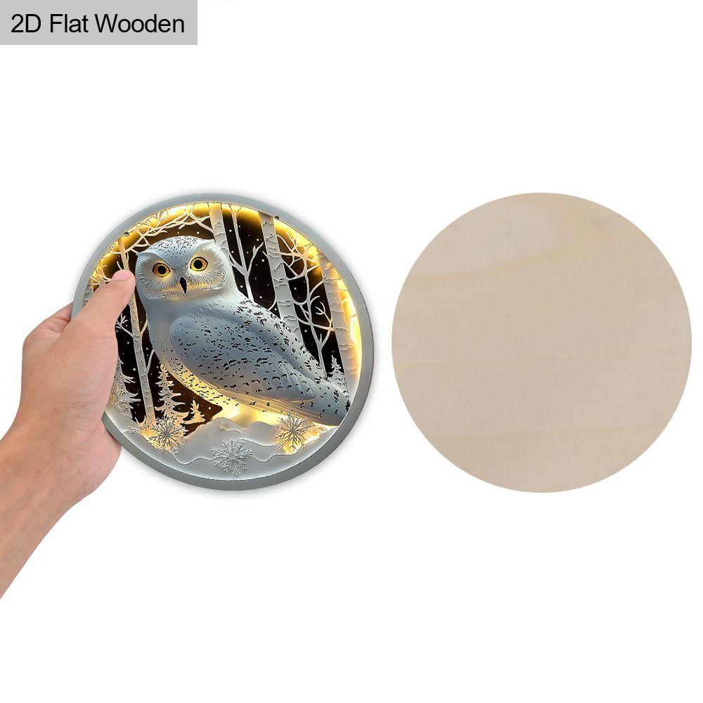 2D плоская деревянная бирка, украшение для стены дома, подарок на новоселье для друзей, узор с белой совой