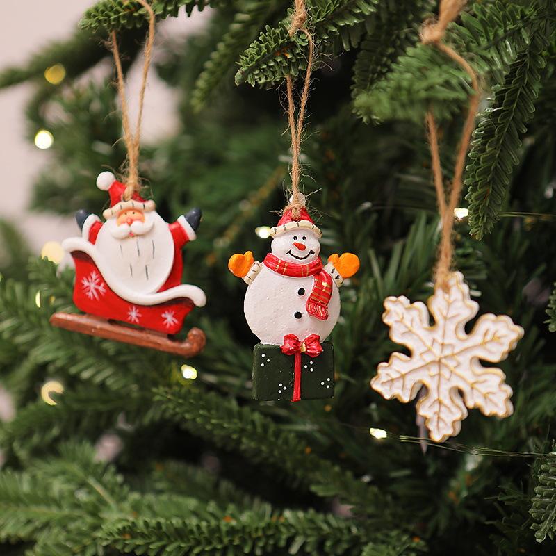 Christmas resin small pendant Christmas tree decoration pendant accessories American retro Christmas small pendant Christmas decorations