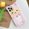 Милый мультяшный 3D чехол Rilakkuma для iPhone 17 16 15 14 13 12 11 Pro X XS Max XR 6 7 8 Plus 5 5S SE Брелок Подвеска Чехол