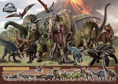 Пазл Epoch Jurassic World Power of Dinosaurs x 53 с лопаткой и билетом для подсчета очков, 500 деталей (38 см) клей 06-508s,