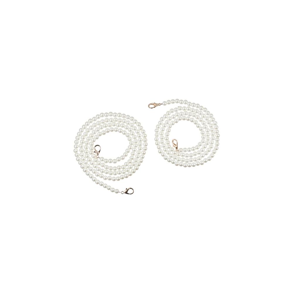 Replacement Long Bag Parts Women Purse Handle Beaded Tote Chain Pearl Bag Chain Pearl Bag Strap
