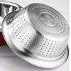 Multifunctional Stainless Steel Basin Set Kitchen Strainer Kitchen Cooking Colander Set Suitable for Efficient Cooking