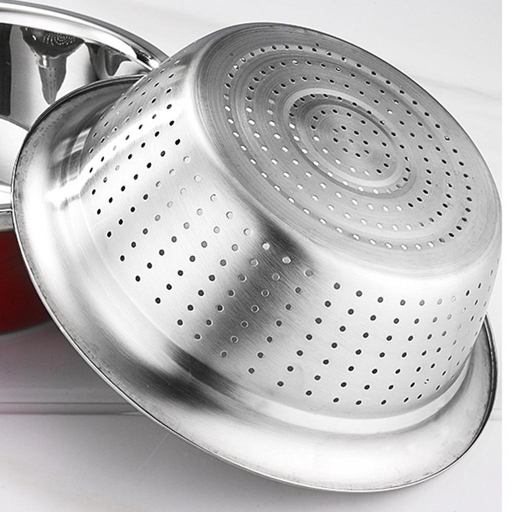 Multifunctional Stainless Steel Basin Set Kitchen Strainer Kitchen Cooking Colander Set Suitable for Efficient Cooking